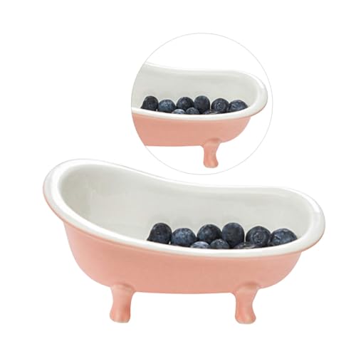 Toyvian Keramik Hamsterbett Sommer Kühlendes Haustierbett Futter Wasserbehälter rutschfeste Badeform für Kleine Nager Zufällige Farbwahl Zufällige Farbe von Toyvian