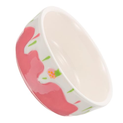 Toyvian Keramikschale Futterautomat Für Haustiere Meerschweinchen Müllmatte Lebensmittelbehälter Nuggets Container Hasenfutternapf Hamsterfutter Essen Fütterung Schüssel Heu Rosa von Toyvian