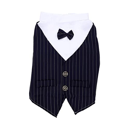 Toyvian Kleidung für Haustiere kleine hundekostüme Anzug für Hunde Hunde-Body-Anzug Welpenkostüm UPS Dog Costume hundekleidung hochzeitskleid Hemd für Haustier Hundehemd Polyester Navy von Toyvian