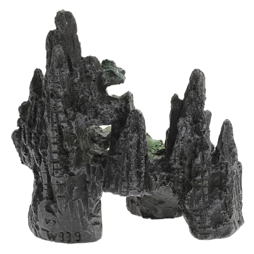 Toyvian Kleine Felsen-Dekoration für Aquarium und Schreibtisch Langlebige Resin-Felsen Stilvolles Dekoratives Aquarium-Zubehör Stabiler Steinfelsen für Fischbecken und Wohnräume für von Toyvian