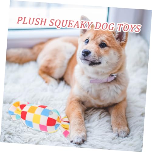 Toyvian Kleines Quietschendes Hundespielzeug Candy Form Beißfestes Plüsch Kuscheltier für Welpen und Kleine Hunde zur Zahnpflege und Toyvian Kleines Quietschendes Hundespielzeug Candy Form Beißfestes Plüsch Kuscheltier für Welpen und Kleine Hunde zur Zahnpflege und von Toyvian