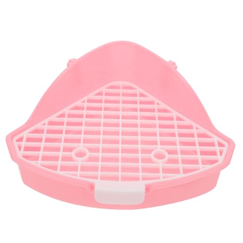 Toyvian Kleintier Toilette aus Robustem Dreieckige Form zur Platzersparnis Abnehmbarer Gittereinsatz für Einfache Geeignet für Kaninchen Meerschweinchen Hamster und Andere Kleine von Toyvian