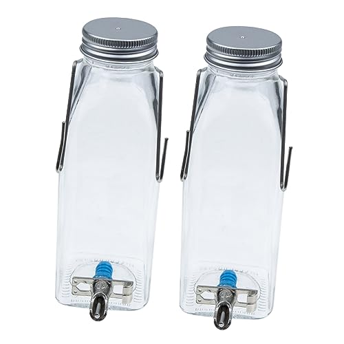 Toyvian Kleintier Wasserspender Auslaufsichere Trinkflasche für Kaninchen Hamster Meerschweinchen Transparenter Wasserbehälter mit Einfachem Trinkkopf Leicht zu Befüllen und Reinigen von Toyvian