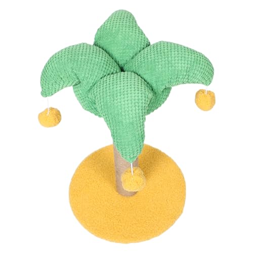 Toyvian Kokosnussbaum Kratzsäule für Katzen Kompakte Katzenkratzsäule mit Sisalseil und Integriertem Spielbereich für Sommer und Kleine Katzen in Innenräumen von Toyvian