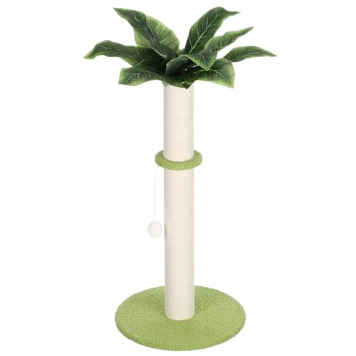 Toyvian Kratzbaum Katzenbaum mit Hängendem Ball Strapazierfähiger Sisal Kratzstamm Multifunktionales Indoor Katzen für Klettern Kratzen und Beschäftigung Platzsparend und Einfach von Toyvian
