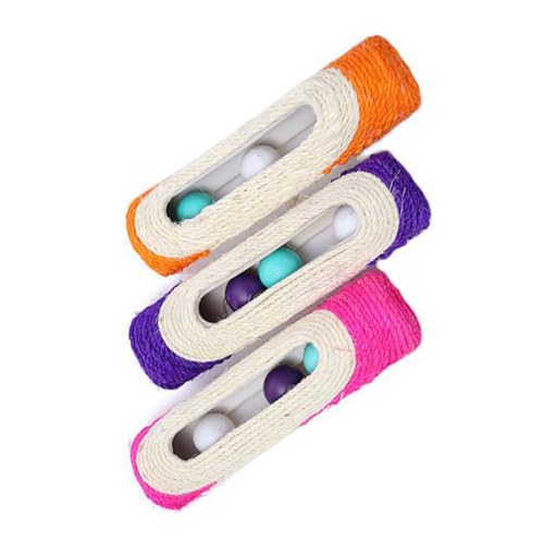 Toyvian Kratzboard Sisal mit Katzen Kratzspielzeug Katzen und Hunde Langlebig Sicher Krallenschärfer Kompakt für Wohnungskatzen und Spielaktive Haustiere Zufällige Farbe Zufällige Farbe von Toyvian