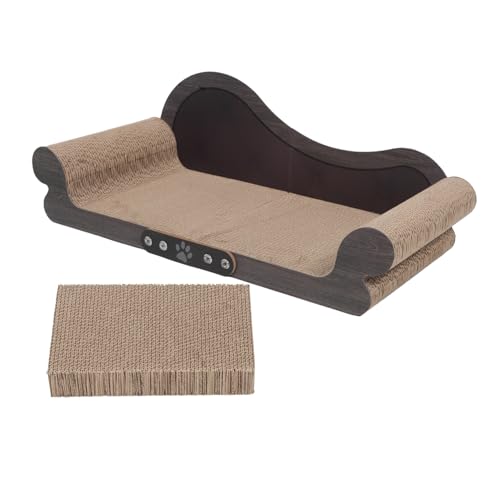 Toyvian Kratzsofa für Katzen aus Langlebigem Wellpappe-Material Sofaförmiges Kratzbrett für Drinnen Fördert Gesunde Krallenpflege Modernes Design für Stilbewusste Katzenhalter Schont Möbel von Toyvian