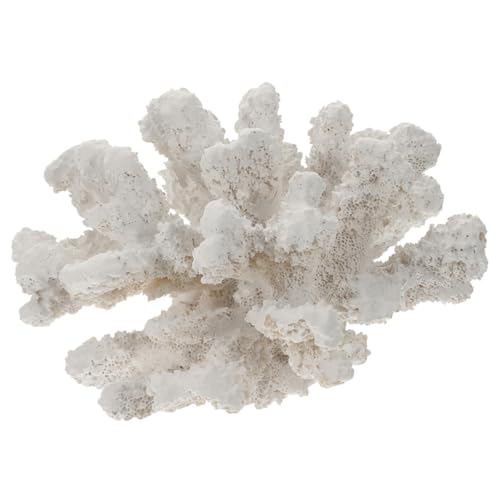 Toyvian Künstliche Korallen Deko Weiß Groß Fischbecken Ornament Resin Aquarium Dekorative Nachbildung für Dekoratives Zubehör und Lebendige Unterwasserwelt von Toyvian