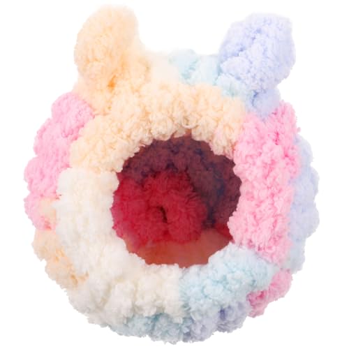 Toyvian Kuscheliges Warmes Hamsterhaus mit Kleinem Ohren Design Atmungsaktiv Handgefertigt aus Dickem Plüsch für Meerschweinchen Chinchillas und Kleine Nager Winterversteck und Dekoratives von Toyvian