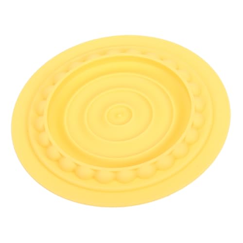 Toyvian Langsame Futtermatte für Katzen und Hunde rutschfeste Lick pad Slow Feeder Schüssel für Nassfutter Hilft Verdauung Verbessern Futterverschwendung Spülmaschinenfest Gelb von Toyvian