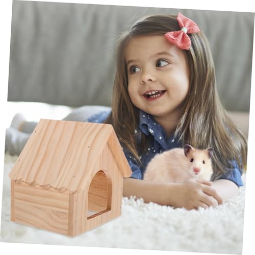 Toyvian Meerschweinchen Holzhaus mit Futterplattform Kleintier Versteckhaus aus Langlebigem Holz für Hamster Rennmäuse Chinchillas Geeignet Kleintier Käfig Zubehör Spielplatz von Toyvian