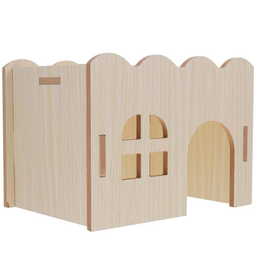 Toyvian Holz Meerschweinchenhaus Für Hamster Und Chinchillas Spielzeug Und Schlafplatz Naturmaterial Atmungsaktiv Sicher Für Kleintierkäfige von Toyvian