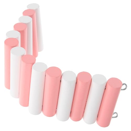 Toyvian Mehrfunktionale Holzleiter für Hamster und Chinchillas Stabiles Kletterspielzeug in Modischem Rosa Weiß Breit für Training und Bewegung Kleiner Haustiere von Toyvian