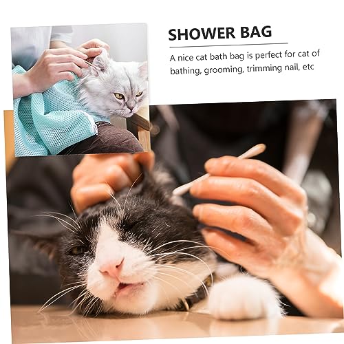 Toyvian Multifunktionale Katzenbadetasche aus Atmungsaktivem Polyesternetz Verschleißfest und Schnell Trocknend mit Kratzschutz für Baden und für Katzenhalter von Toyvian