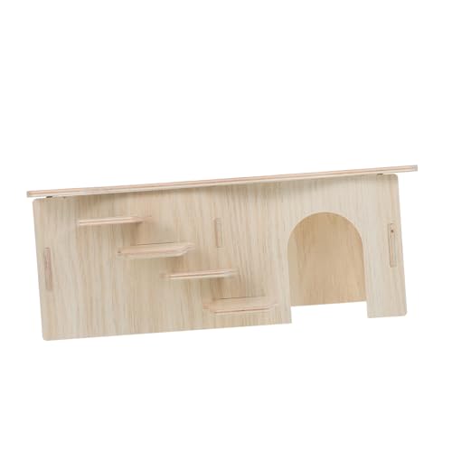 Toyvian Multifunktionales Hamsterhaus aus Holz mit Leiter Kleines Versteckspielzeug für Kleine Haustiere Zweistöckiges Labyrinth für Zwerghamster und Meerschweinchen als Rückzugsort und von Toyvian