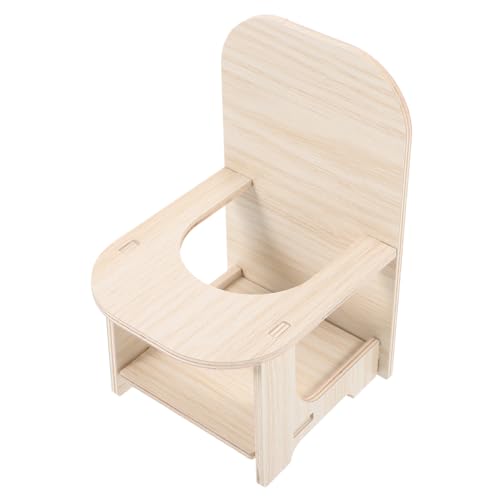 Toyvian Natürlicher Holzhamsterstuhl für Käfigzubehör Miniaturstuhl für Chinchillas und Andere Kleine Haustiere als Futter und Spielplatz Geschenkidee von Toyvian