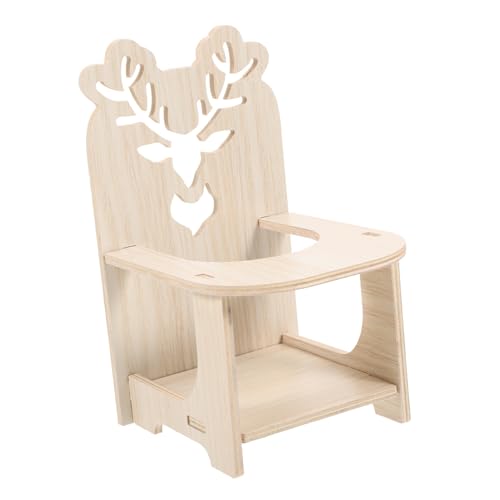 Toyvian Natürlicher Holzstuhl für Kleine Haustiere Komfortabler Sessel für Hamster und Meerschweinchen Glatte Oberfläche Entspannender Spielplatz und Futterhilfe Vielseitig für von Toyvian