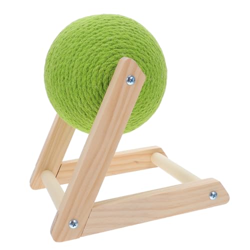 Toyvian Sisal-kratzbaum Für Katzen Mit Rotierendem Spielzeug Natürlicher Sisal-kratzfläche Und Holzständer Für Krallenpflege Und Aktives Spielen Im Haus von Toyvian