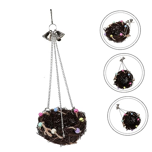 Toyvian Natürliches Rattan Vogel Nest Hängeschaukel mit Glocke Stabiles Papagei Kauspielzeug und Gemütliches Nest Geeignet für Kleine bis Große Wellensittiche und Nymphensittiche Toyvian Natürliches Rattan Vogel Nest Hängeschaukel mit Glocke Stabiles Papagei Kauspielzeug und Gemütliches Nest Geeignet für Kleine bis Große Wellensittiche und Nymphensittiche von Toyvian