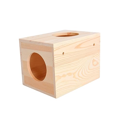 Toyvian Naturholz Kleintierhaus für Hamster Meerschweinchen und Chinchillas Langlebiges Sicheres Nest für Kleine Haustiere für Drinnen und Draußen von Toyvian