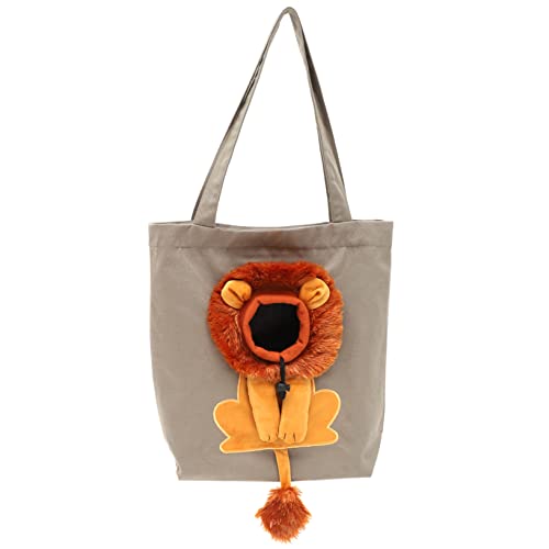 Toyvian Niedrige Druck Canvas Schultertasche mit Breitem für Kleine Haustiere Langlebige Löwenform Tragetasche für Katzen und Hunde Großes Fassungsvermögen Praktisch für Reisen und Alltag von Toyvian
