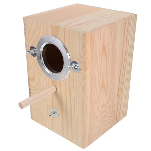 Toyvian Outdoor Nistkasten aus Holz für Gartenvögel Wetterfester Vogelbrutkasten für Sittiche Wellensittiche und Sicherer Nistplatz für Kleine Papageien und Ziervögel von Toyvian