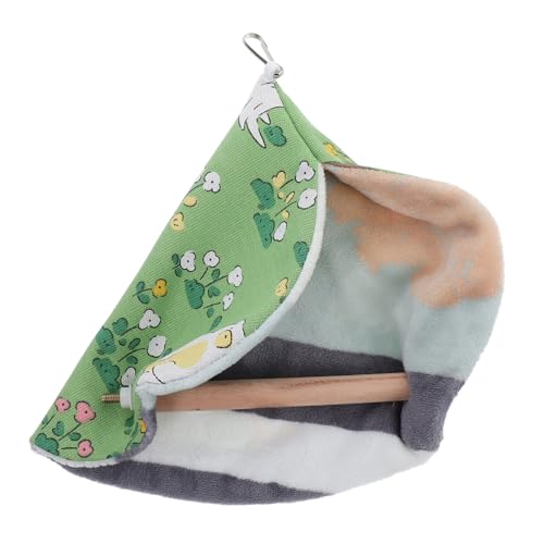 Toyvian Papagei Warmes Nest Vogelkuschelhütte Papagei Winternest Nester Für Vögel Papageiennester Papagei Schlafbett Papagei Warme Hängematte Papagei Warmes Bett Green Hölzern von Toyvian