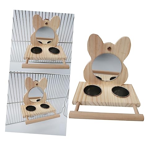 Toyvian Papageien Futternapf Holzhalter Futter und Wasserschüssel für Einfacher Einbau für Vogelkäfige für Sittiche und Andere Kleine Toyvian Papageien Futternapf Holzhalter Futter und Wasserschüssel für Einfacher Einbau für Vogelkäfige für Sittiche und Andere Kleine von Toyvian