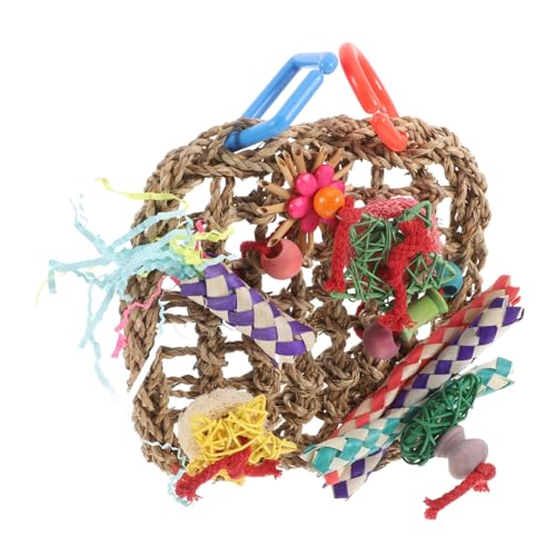 Toyvian Spielzeug Für Vögel Zum Futtersuchen Hängematte Aus Woven-Material Zum Klettern Geeignet Für Mittelgroße Und Große Papageien Sowie Kleine Vögel Vogelkäfigzubehör Mit Haken von Toyvian