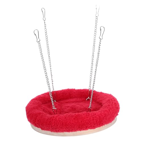 Toyvian Papageiennest-hängematte Rattenhängematte Papageien -käfigzubehör Warmes Nest Vogelspielzeug Für Sittiche Eichhörnchen Nest Papageiennester Vogelwärmer Für Käfig Baumwolle Rot von Toyvian