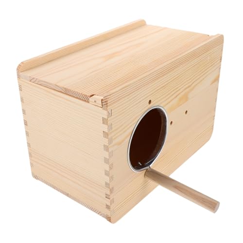 Toyvian Parakeet Nest Box aus Massivem Holz Stabiles Brutnest mit Wärmedämmung Sicherer Nistplatz für Nymphensittiche und Wellensittiche Hängendes Vogelhaus mit Glatten Kanten für Einfache von Toyvian