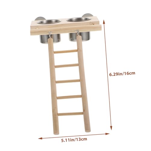 Toyvian Parrot Feeder mit Futterbecher und Kletterleiter Langlebig und Leicht Praktisch für Käfige Unterstützt Bewegung und Einfache Reinigung Geeignet für Papageien und Kleinvögel von Toyvian