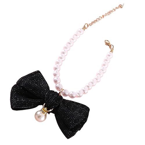 Toyvian Perlenverziertes Haustierhalsband mit Schleife Leichtes Accessoire für Katzen für Tägliches und Feiertage Toyvian Perlenverziertes Haustierhalsband mit Schleife Leichtes Accessoire für Katzen für Tägliches und Feiertage von Toyvian