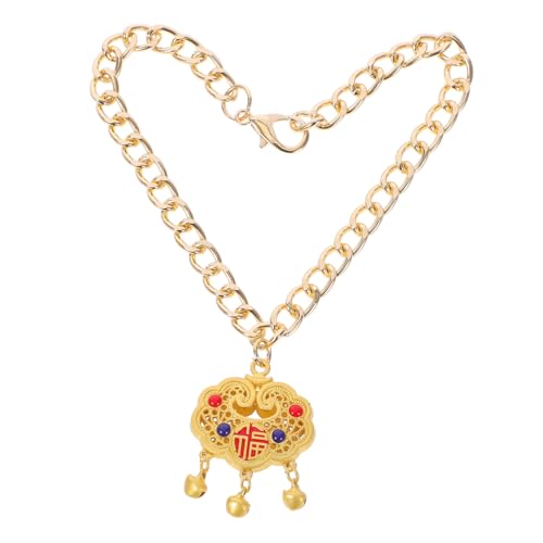 Toyvian Pet Metall Lock -anhänger Katzenkette Haustier Glocke Haustier Hund Anhänger Pet Halskette Lock -Charme Glücksbringer Haustierkette Hundehalskettenanhänger Urlaub Halskette Golden von Toyvian