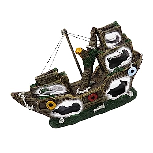 Toyvian Piratenschiffswrack Dekoration Aquarien Aquarium Wrack Aquarium Schiffswrack Aquarium Schiffswrack Fischtank Schiffswrack Fischtank Schiffswrack von Toyvian