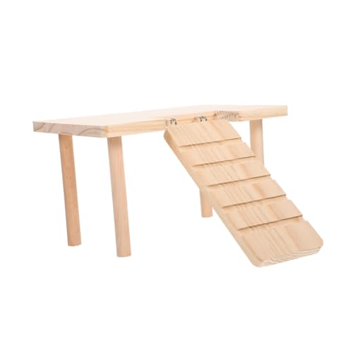 Toyvian Plattform Für Hamsterkäfige Kleine Holzplattform Holztunnel Für Hamster Käfigrampe Aus Holz Hamsterholztunnel Hamster-Tunnel- Hamsterkäfigplattform Mit Rampe Beige Hölzern von Toyvian