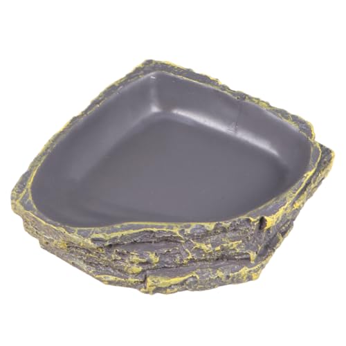 Toyvian Reptilien Futterschale aus Dickem mit Rutschfestem Hang Wasserdichtes Futter Trinkbecken für Kleine Eidechsen Schildkröten und Spinnen Pflegeleicht und Platzsparend Dunkelgrün von Toyvian