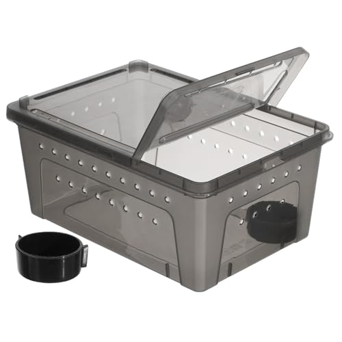 Toyvian Reptilien Terrarium Kunststoff Zuchtbox mit Belüftung und Sicherheitsverschluss Teiliges für Echsen Bartagamen Schildkröten und Spinnen Stabile Aufzucht und Transportbox Toyvian Reptilien Terrarium Kunststoff Zuchtbox mit Belüftung und Sicherheitsverschluss Teiliges für Echsen Bartagamen Schildkröten und Spinnen Stabile Aufzucht und Transportbox von Toyvian