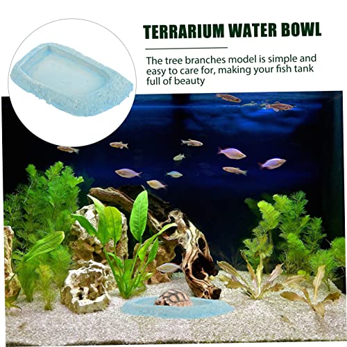 Toyvian Reptilien Wasserschale und Futternapf aus Resin Terrarium Schale für Schildkröten Eidechsen Geckos und Chamäleons Vielseitige Futter und Trinkschale für Reptilienhaltung von Toyvian
