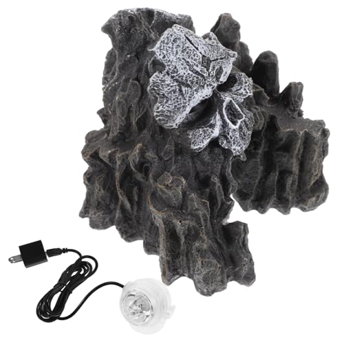 Toyvian Resin Aquarium Höhle Ornament mit Lampe Realistische Fischversteck Dekoration für Garnelen und Reptilien Stabile Kunstharz Höhlenlandschaft für Fischbecken und Aquarium Zubehör von Toyvian