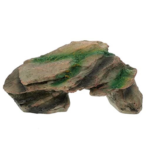 Toyvian Resin Schildkrötenhöhle Kletterplattform für Reptilien Terrarium Deko Natürliches Versteck für Schildkröten Geckos Kleine Echsen Aquarien Landschaftsdekor von Toyvian