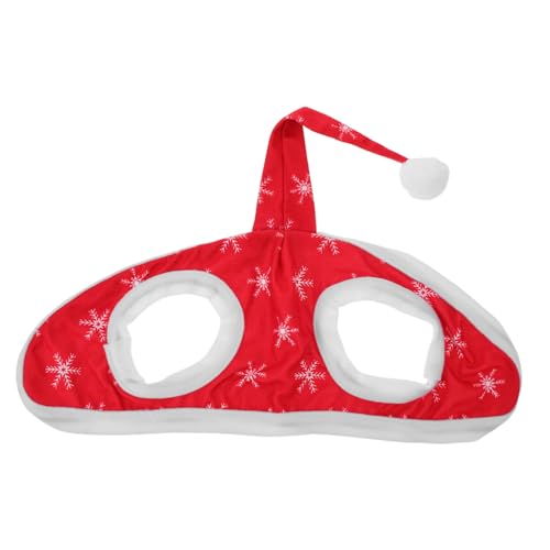 Toyvian Rotes Pferde Weihnachtsmütze mit Schneeflockenmotiv Flauschiges Fleece Festliche Pferdehaube für Winterparaden Partydekoration und Fotoshootings Pferde Weihnachtskostüm Zubehör von Toyvian