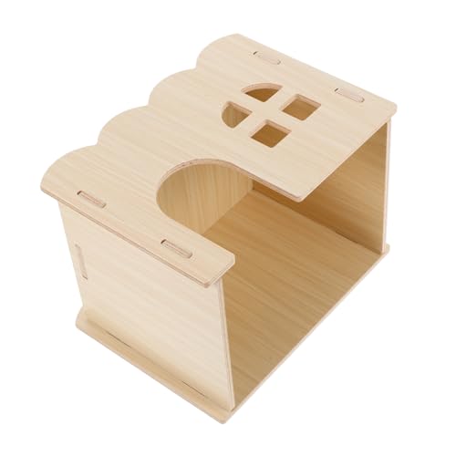 Toyvian Rustikaler Hamster Versteck Holz Rattenhaus Für Kleine Haustiere Hamster Schlafhaus Mit Hohlem Fenster Atmungsaktiven Kleinen Tierlebensraum von Toyvian