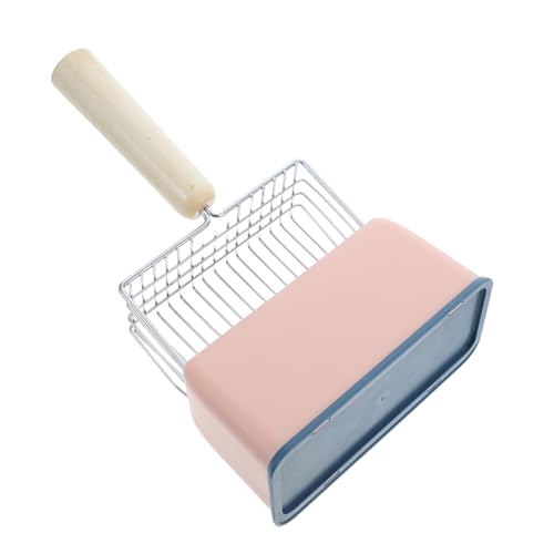 Toyvian Schaufel für Katzenstreu Wurfschaufel Katzenstreuschaufel Streuschaufel für Katzen Welpenstreu Schaufel Kleine Streuschaufel aus Metall Streuschaufel aus Edelstahl Holz Rosa von Toyvian