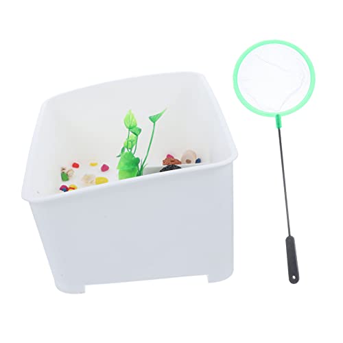 Toyvian Schildkröten Terrarium mit Plattform und Futterbereich Robustes Reptilienbecken mit Glatter Oberfläche Mittelgroß Aquarium für Wasserschildkröten und Pflanzen Zubehör von Toyvian