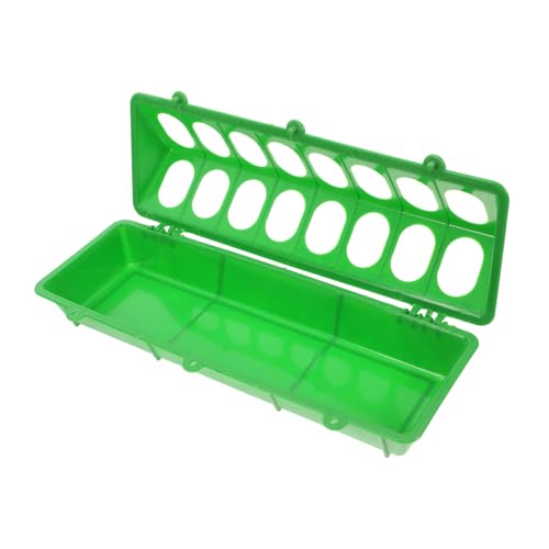 Toyvian Taubenfutterbox vogelfutterspender Taube ohne Messgeräte Taubenversorgung Tauben-Hühnerfutterautomat Wachtel-Feeder Kleiner Hühnerfutterautomat kleines Futtertablett Plastik Green von Toyvian