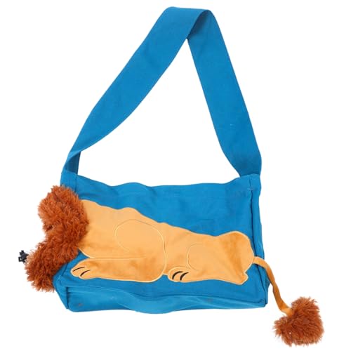 Toyvian Tragbare Faltbare Haustier Umhängetasche mit Löwenmotiv Atmungsaktive Canvas Hundetasche für Kleine Hunde und Katzen Freihändig Unterwegs für Reisen und von Toyvian