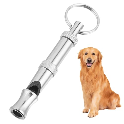 Toyvian Tragbare Hundepfeife aus Langlebigem Vernickeltem Messing Einstellbare Tonhöhe für Effektives Hundetraining mit Schlüsselring Silberfarbene Hundetrainerpfeife für Präzise von Toyvian