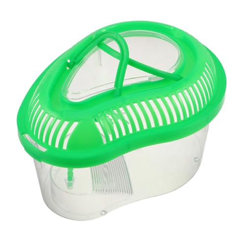 Toyvian Tragbarer Reptilien Transportbehälter mit Belüftungslöchern und Sonnenplattform Robuster Kunststoff Kleiner Grüner Terrarienkasten für Krabben Fische und Schildkröten Handlich für von Toyvian