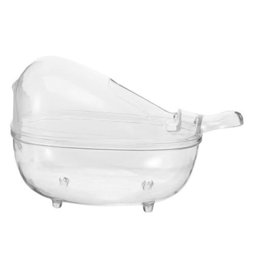 Toyvian Transparente Hamster Badewanne Tiefem Sandbad für Kleine Haustiere Vielseitiges Badezimmerzubehör für Hamster und Zwerghamster Dekoratives Sandbad für Gesunde Pflege von Toyvian